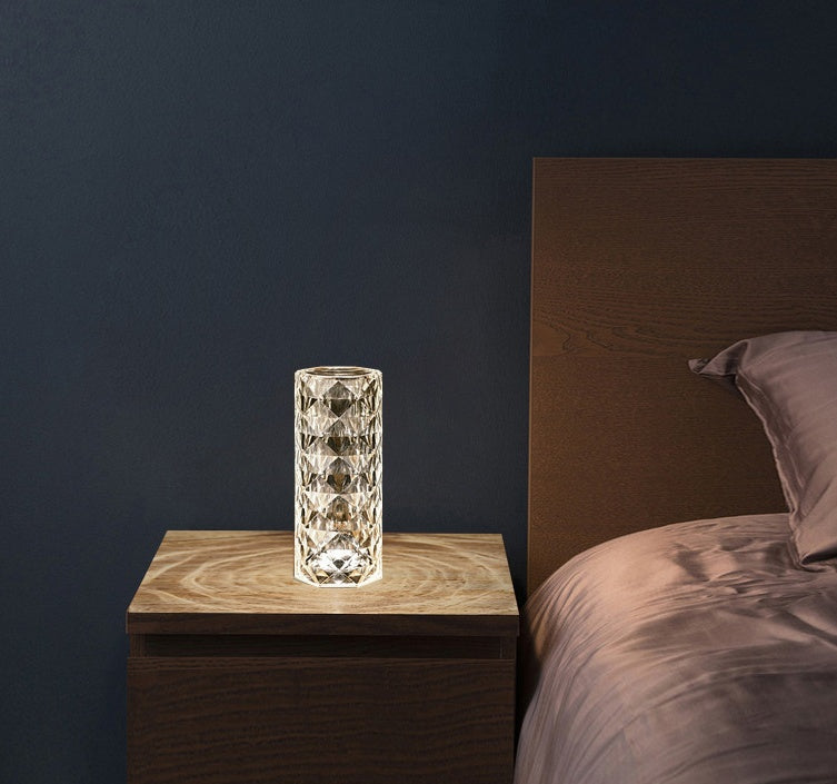 Nordic Crystal Touch Lamp – USB Diamond Night Light for Bedroom Decor