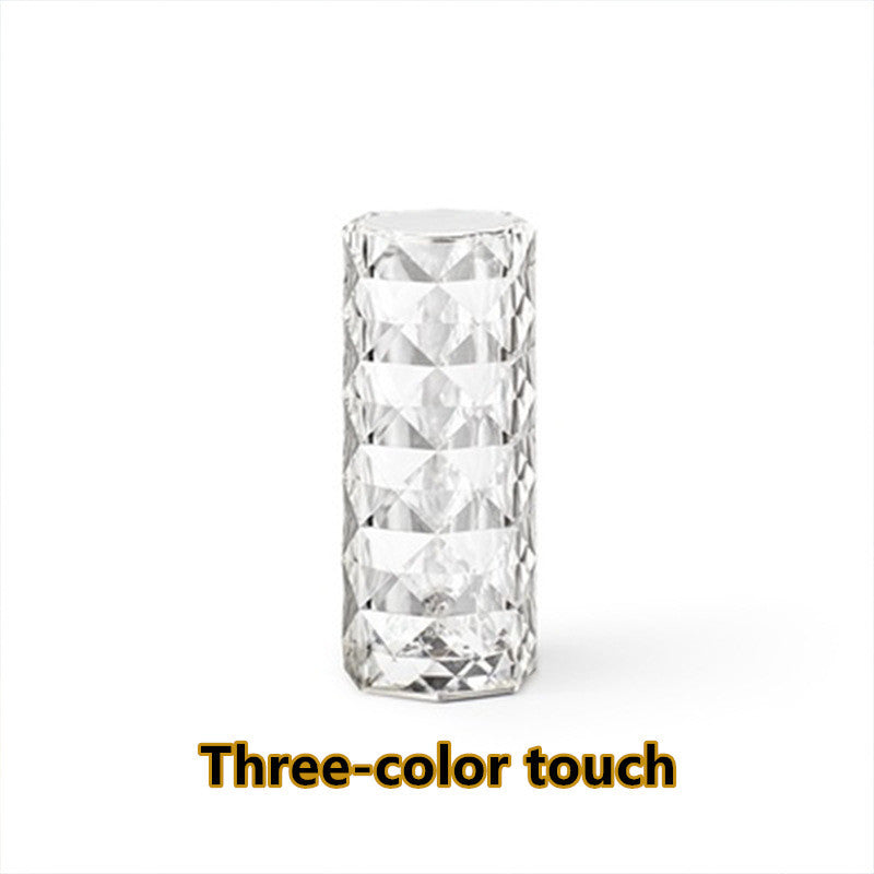 Nordic Crystal Touch Lamp – USB Diamond Night Light for Bedroom Decor