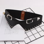 Wide Elastic Rivet Belt – Women’s Decorative Waistband