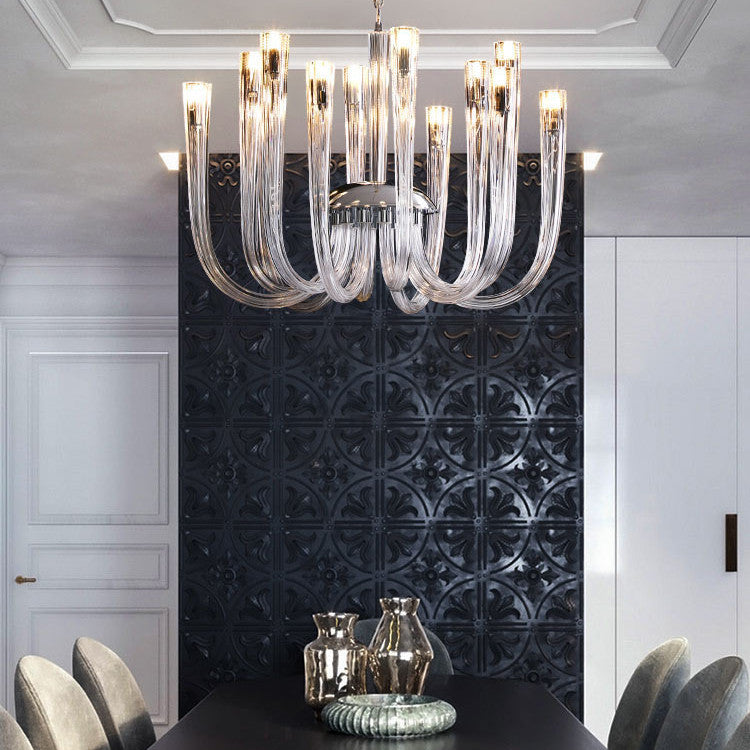 Modern Glass Chandelier – Creative Duplex Restaurant Ceiling Lamp