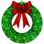 50CM LED Christmas Wreath – Warm Light Garland with Big Bowknot